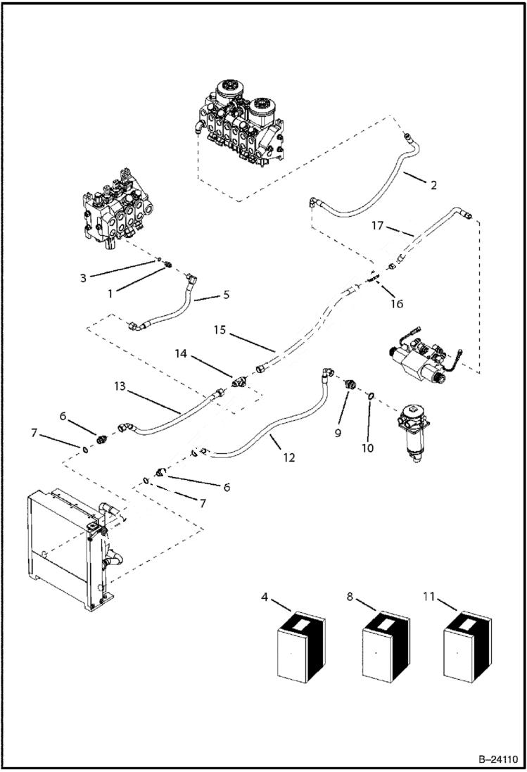 Схема запчастей Bobcat BL370 - HYDRAULIC CIRCUITRY (Frame) HYDRAULIC SYSTEM