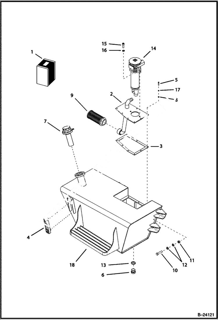 Схема запчастей Bobcat BL575 - HYDRAULIC CIRCUITRY Oil Tank HYDRAULIC SYSTEM