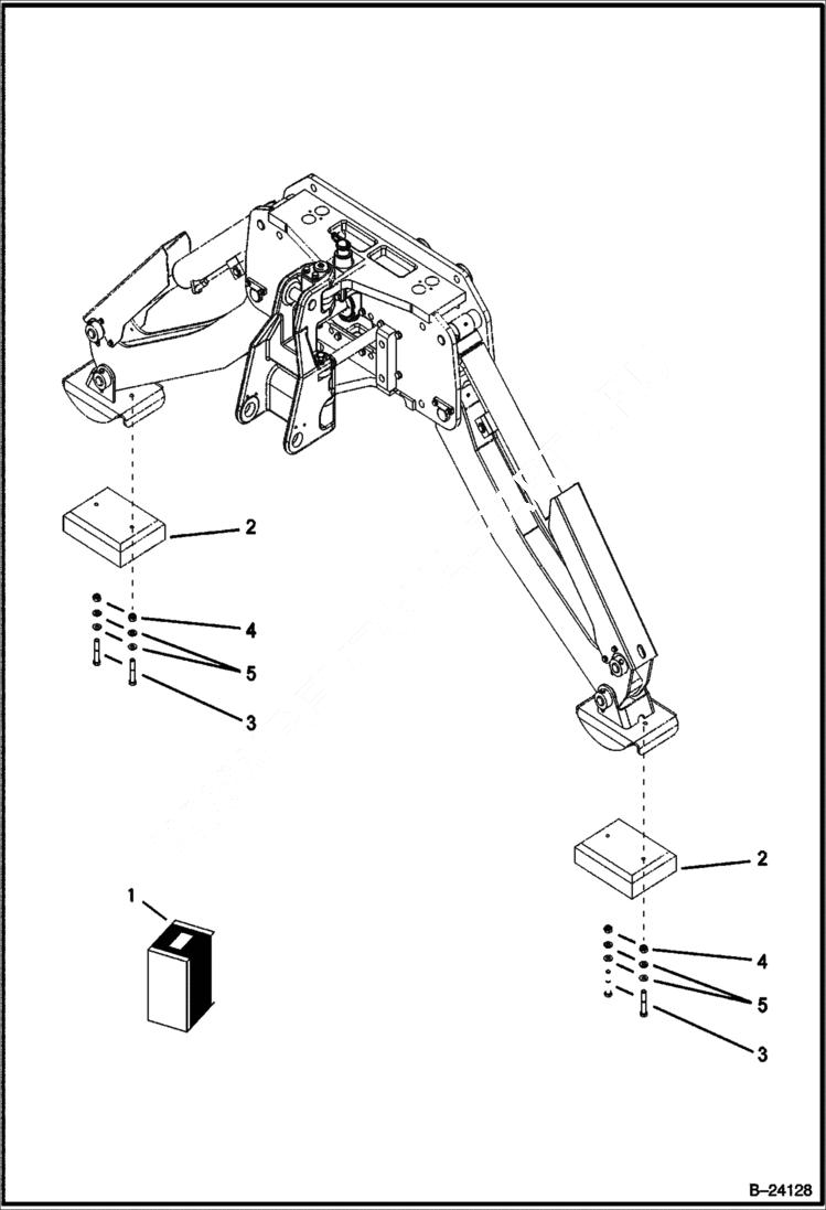 Схема запчастей Bobcat BL370 - STREET PAD Center Mount Backhoe WORK EQUIPMENT