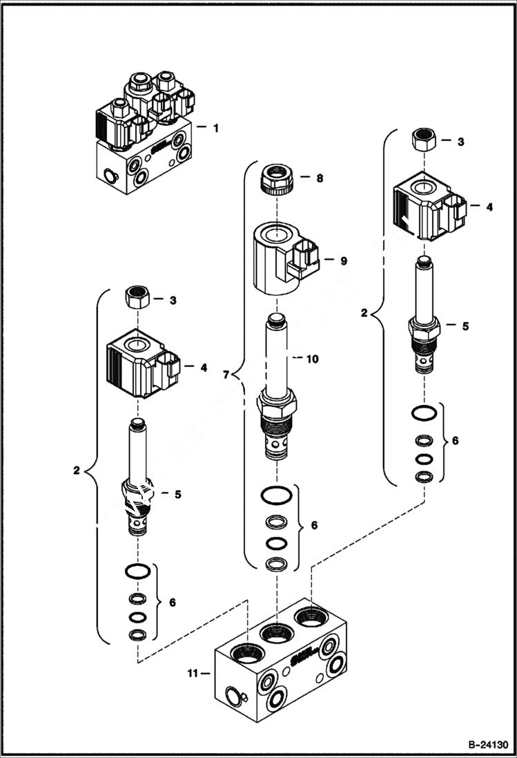 Схема запчастей Bobcat 5600 - STEERING VALVE HYDROSTATIC SYSTEM