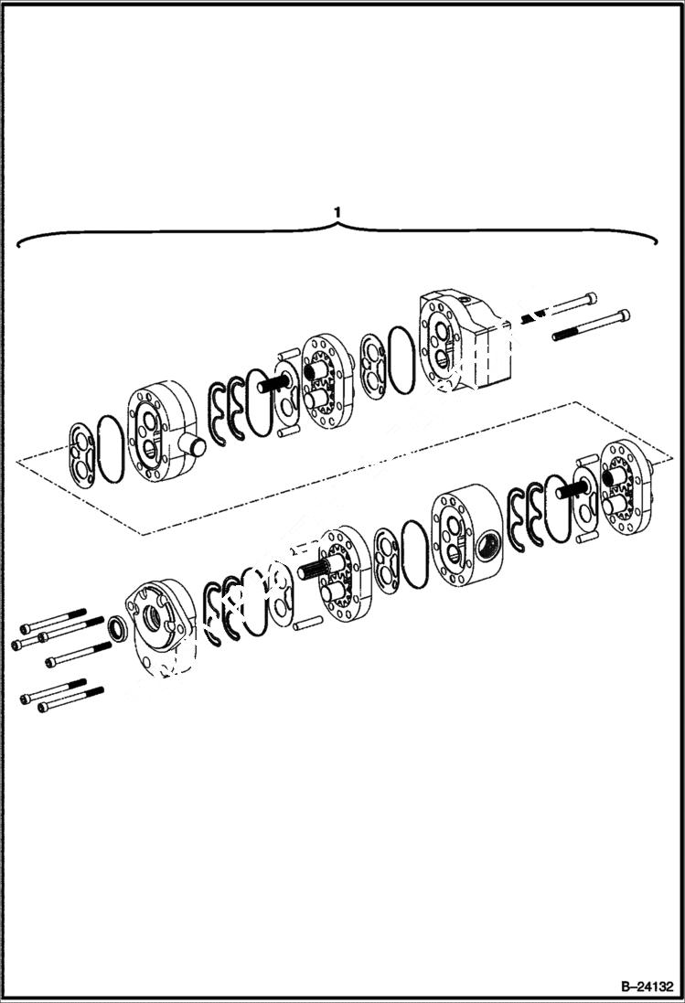 Схема запчастей Bobcat 5600 - TRIPLE GEAR PUMP HYDROSTATIC SYSTEM
