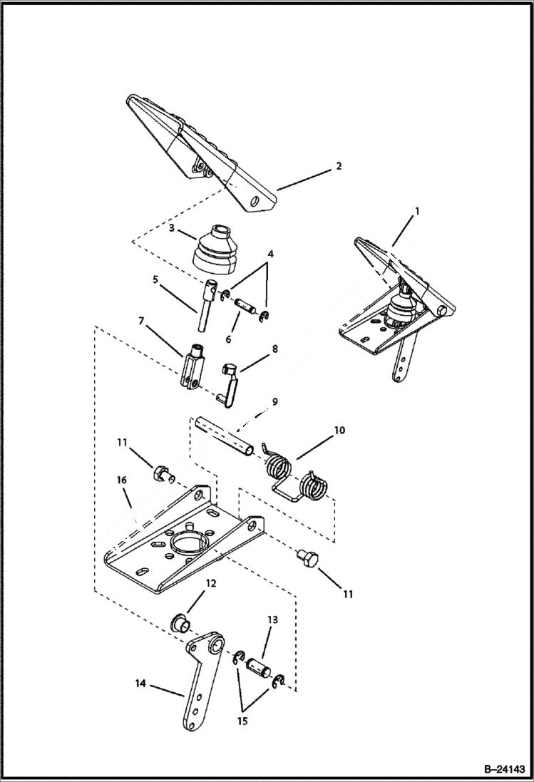 Схема запчастей Bobcat BL370 - PEDAL Controls CONTROLS