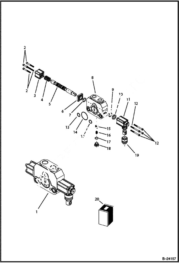 Схема запчастей Bobcat BL370 - HYDRAULIC CIRCUITRY (Backhoe Control Valve) HYDRAULIC SYSTEM
