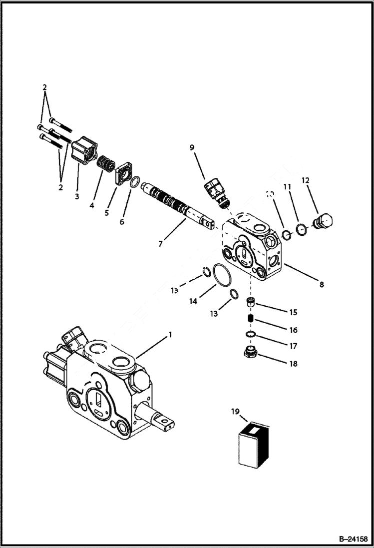 Схема запчастей Bobcat BL370 - HYDRAULIC CIRCUITRY (Backhoe Control Valve) HYDRAULIC SYSTEM