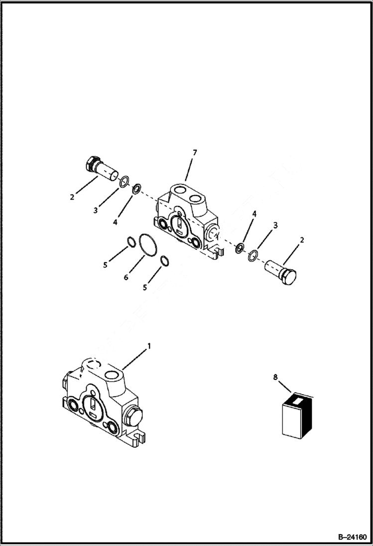 Схема запчастей Bobcat BL370 - HYDRAULIC CIRCUITRY (Backhoe Control Valve) HYDRAULIC SYSTEM