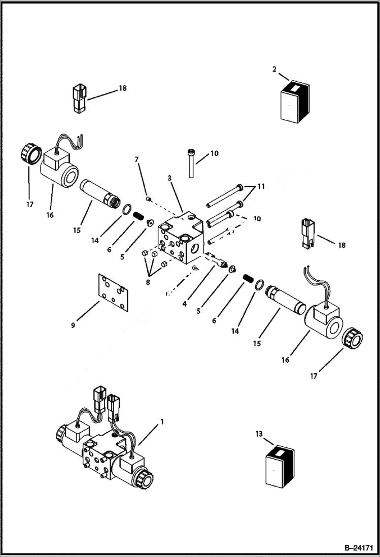 Схема запчастей Bobcat BL370 - HYDRAULIC CIRCUITRY (Axial Pump) HYDRAULIC SYSTEM