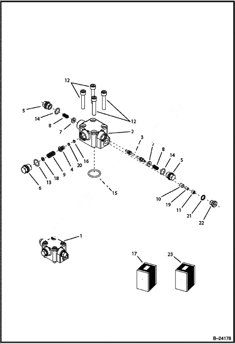 Схема запчастей Bobcat BL370 - HYDRAULIC CIRCUITRY (Motor) HYDRAULIC SYSTEM