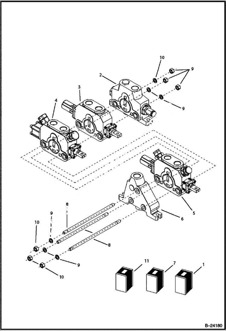 Схема запчастей Bobcat BL370 - HYDRAULIC CIRCUITRY (Loader Control Valve) HYDRAULIC SYSTEM