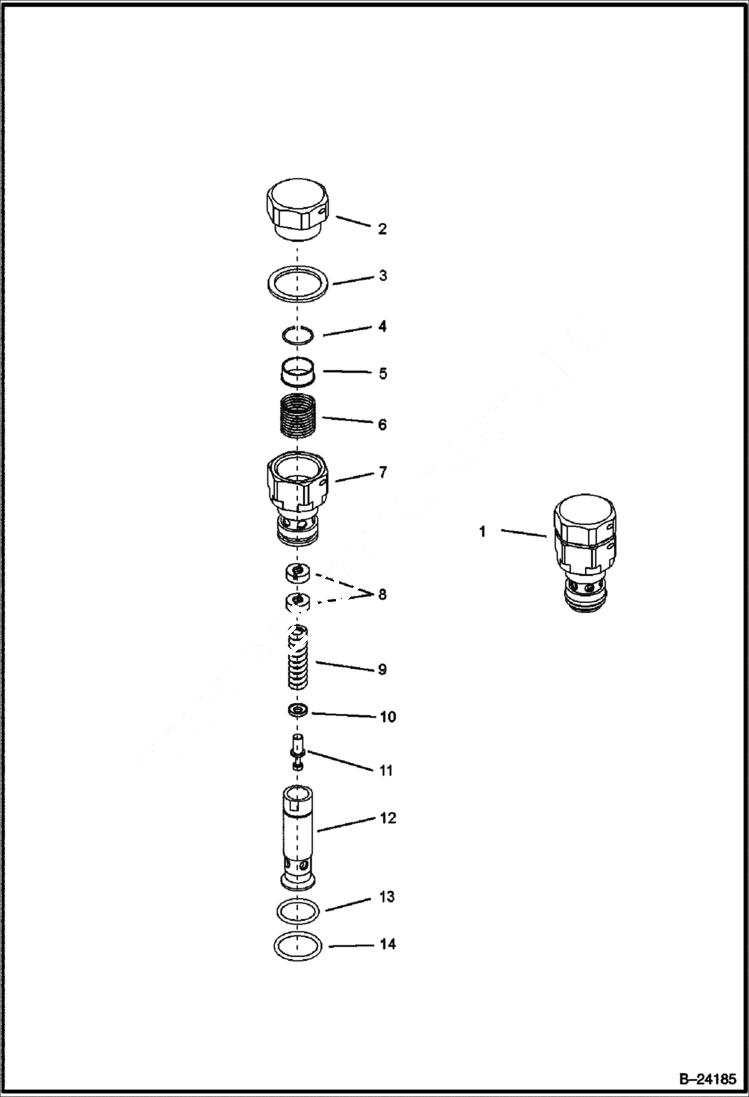 Схема запчастей Bobcat BL370 - HYDRAULIC CIRCUITRY (Loader Control Valve) HYDRAULIC SYSTEM