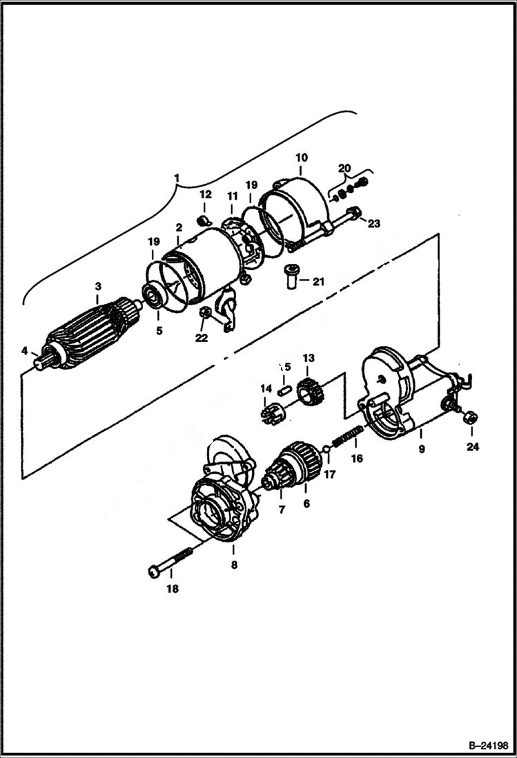 Схема запчастей Bobcat B300 - STARTER ELECTRICAL SYSTEM