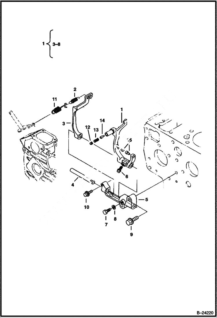 Схема запчастей Bobcat 430 - GOVERNOR (S/N 562711001 & Above) POWER UNIT