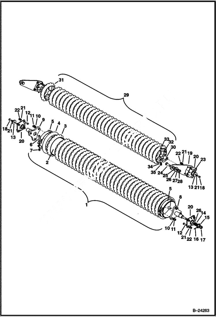 Схема запчастей Bobcat SEEDER - SEEDER (Rollers) (72 0180) Loader