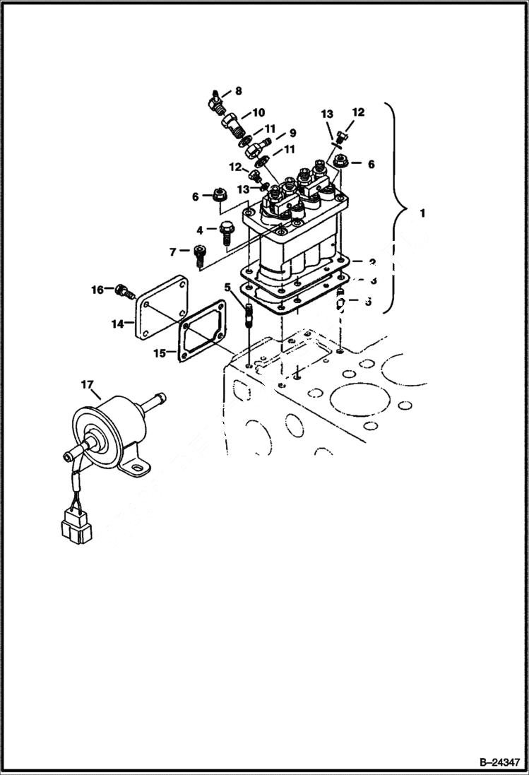 Схема запчастей Bobcat 435 - INJECTION PUMP POWER UNIT