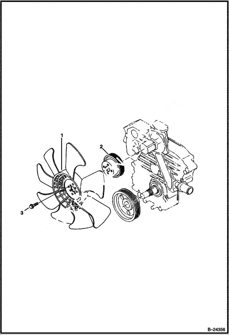 Схема запчастей Bobcat 435 - FAN (S/N 562811001 & Above) POWER UNIT
