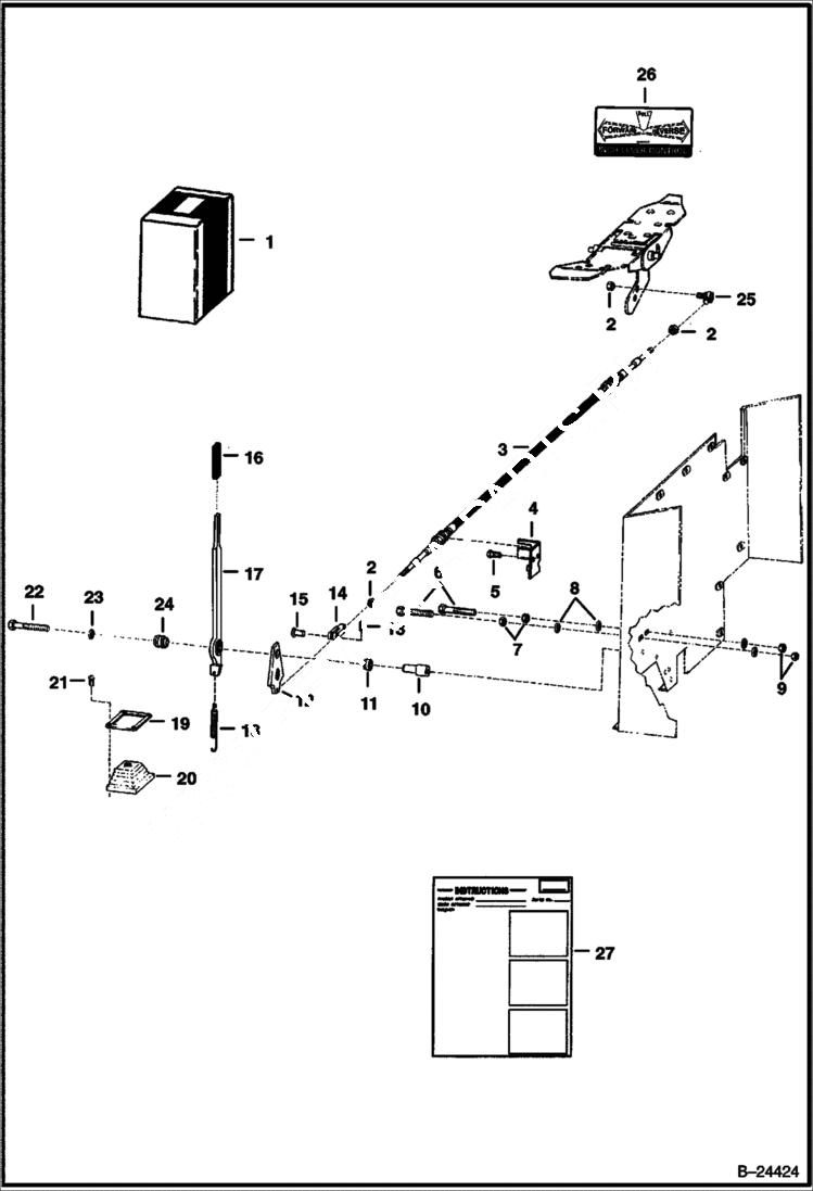 Схема запчастей Bobcat BACKHOE - CREEP LEVER KIT 937S 937S BACKHOE