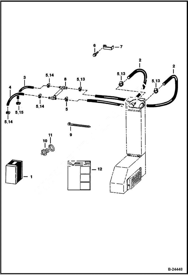 Схема запчастей Bobcat 700s - HEATER PLUMBING KIT (Fresh Air) ACCESSORIES & OPTIONS