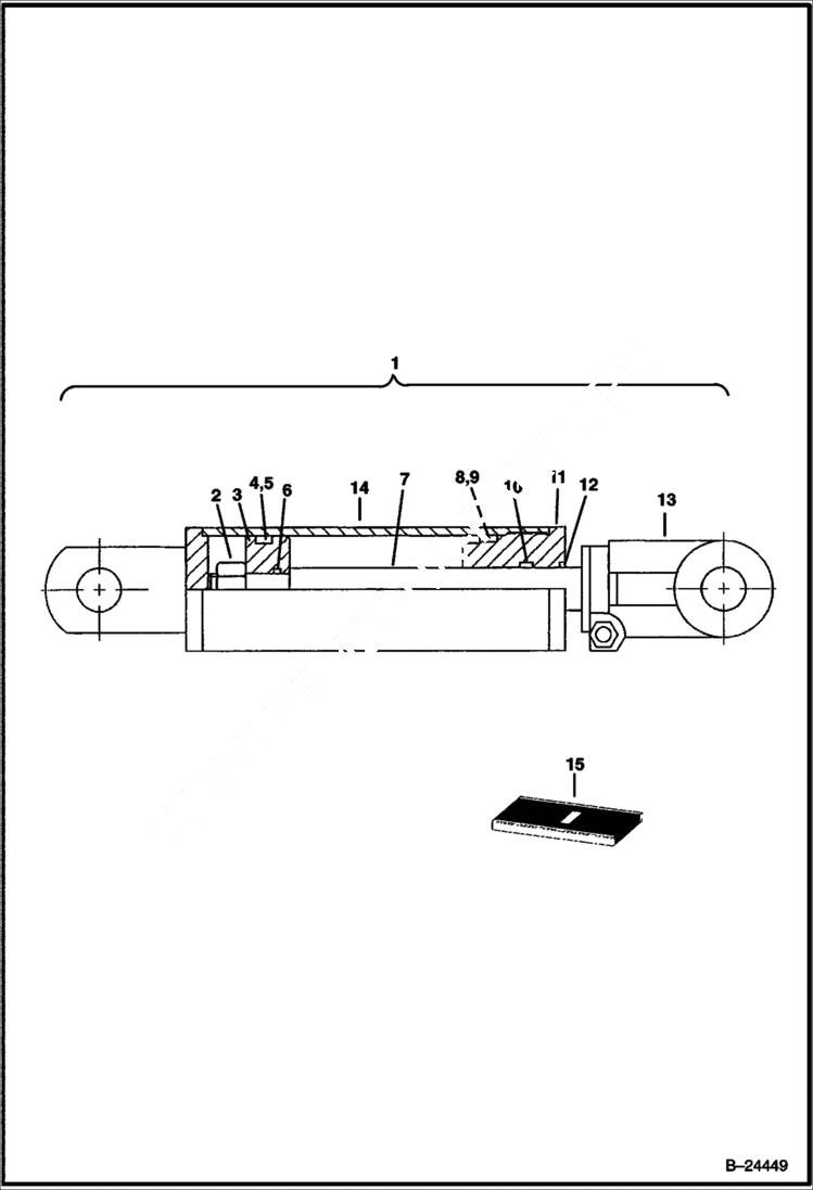 Схема запчастей Bobcat TREE SPADE - TREE SPADE (Gate Cylinder) (4 Blade) (TS44C) (TS44M) Loader