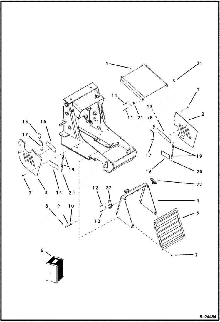 Схема запчастей Bobcat BL570 - PANELS MAIN FRAME