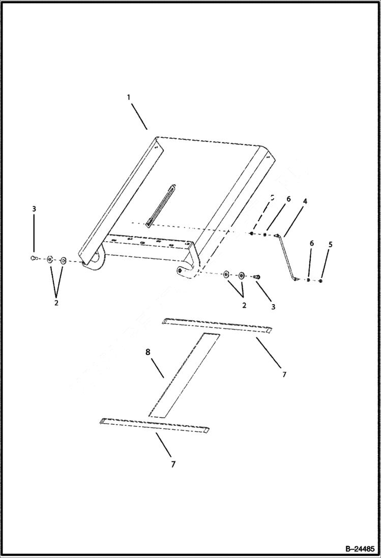 Схема запчастей Bobcat BL570 - PANELS Hood MAIN FRAME