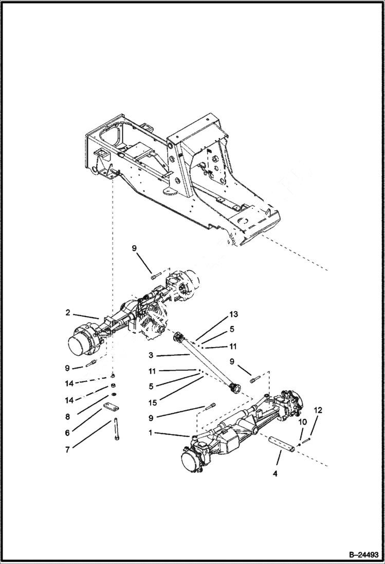 Схема запчастей Bobcat BL570 - DRIVE TRAIN MAIN FRAME