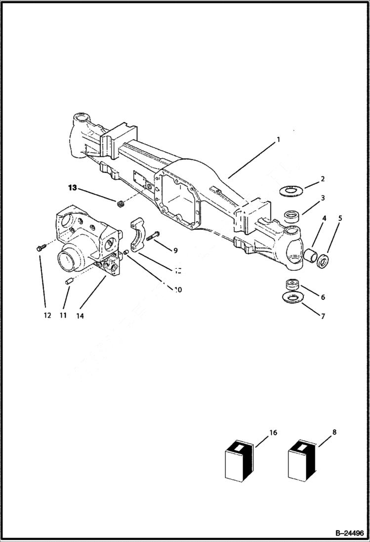 Схема запчастей Bobcat BL370 - REAR AXLE AXLES