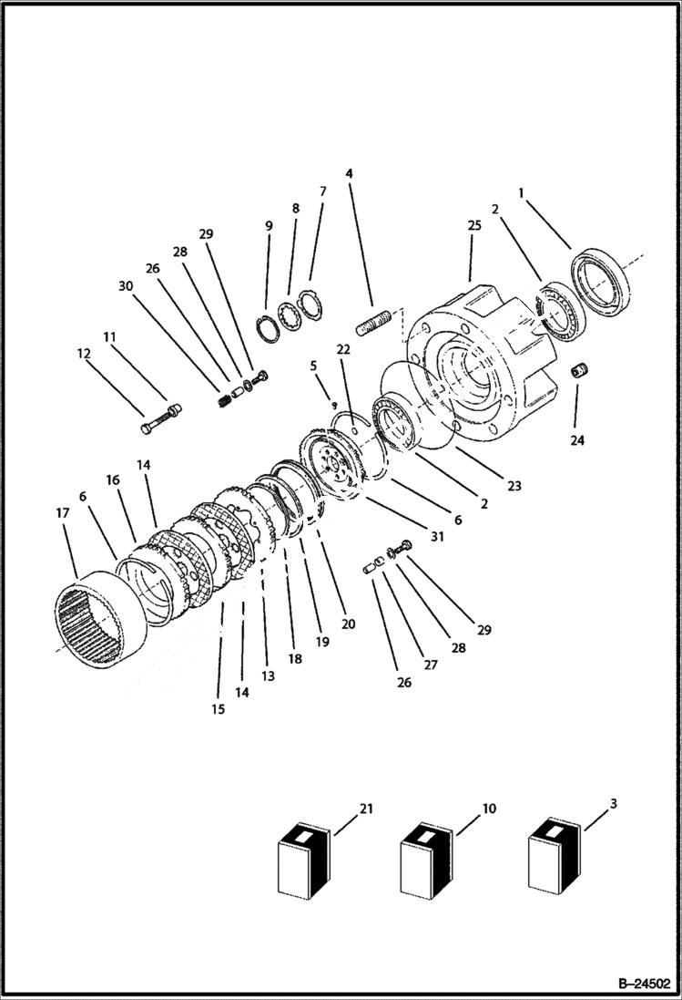 Схема запчастей Bobcat BL470 - REAR AXLE AXLES