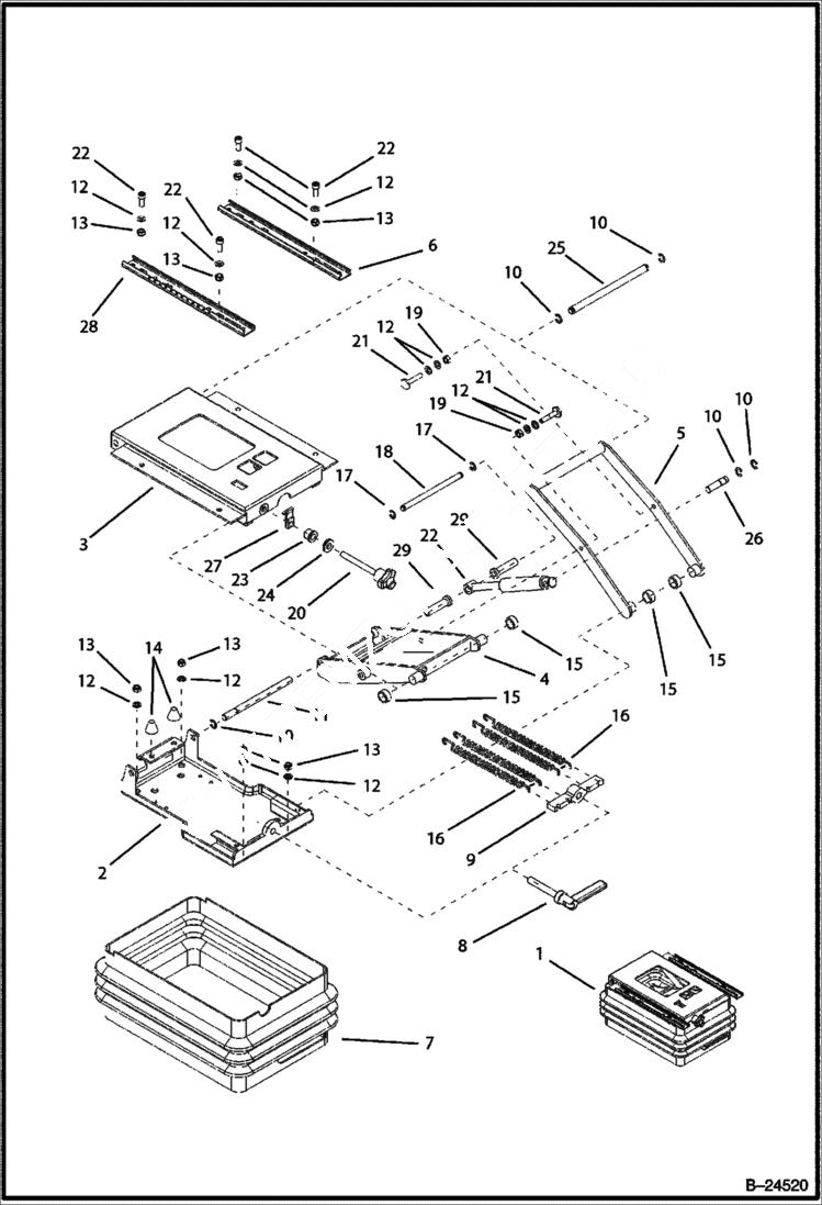 Схема запчастей Bobcat BL570 - SEAT CAB