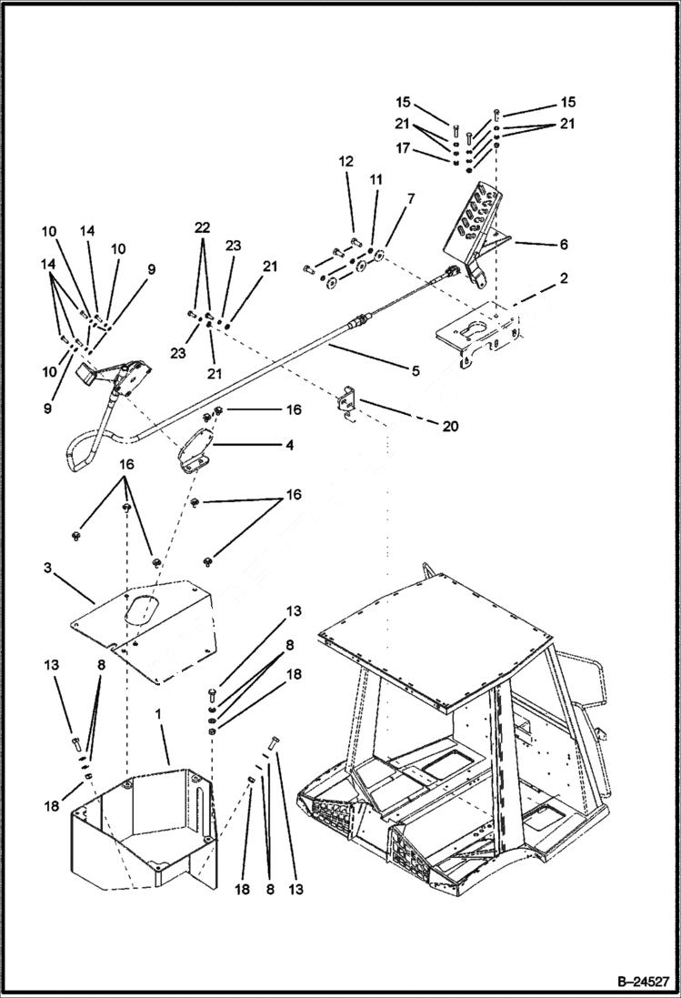 Схема запчастей Bobcat BL570 - CONTROLS Throttle CONTROLS