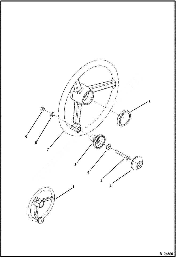 Схема запчастей Bobcat BL570 - CONTROLS Steering Wheel CONTROLS