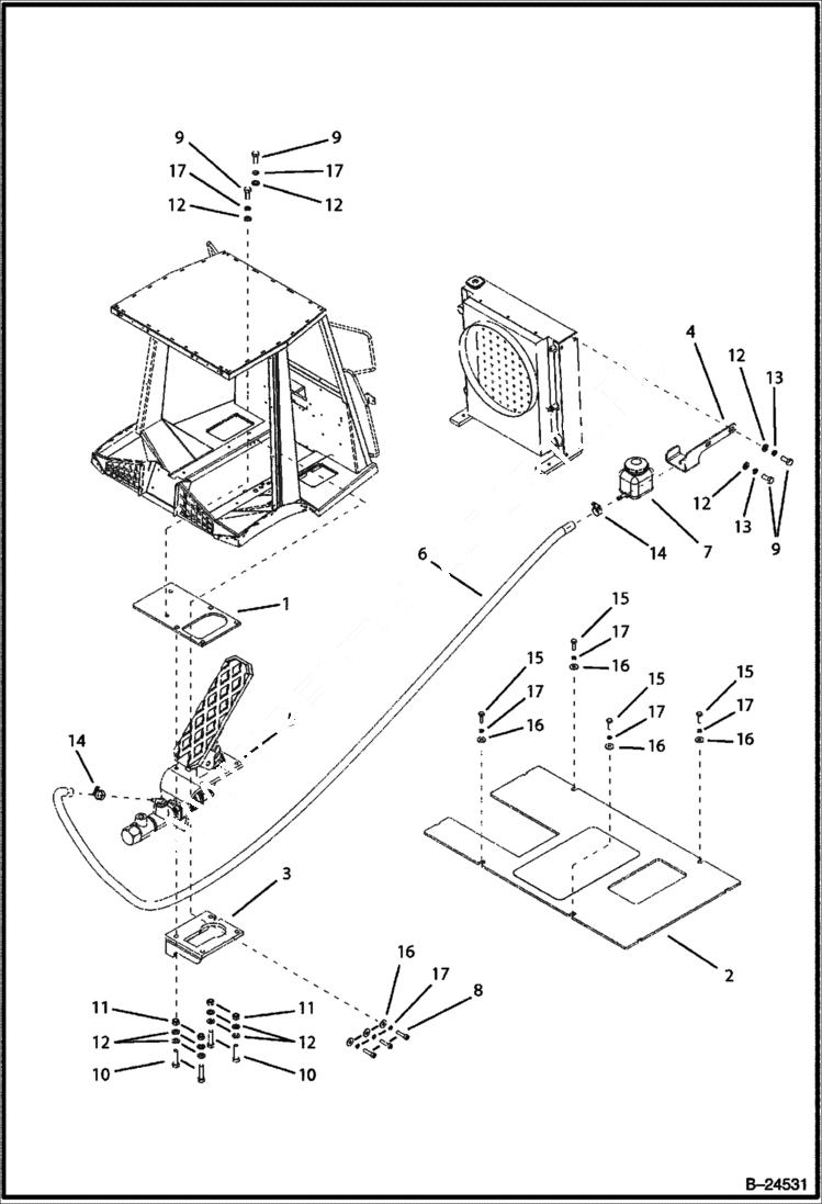 Схема запчастей Bobcat BL570 - MAIN BRAKE CONTROLS