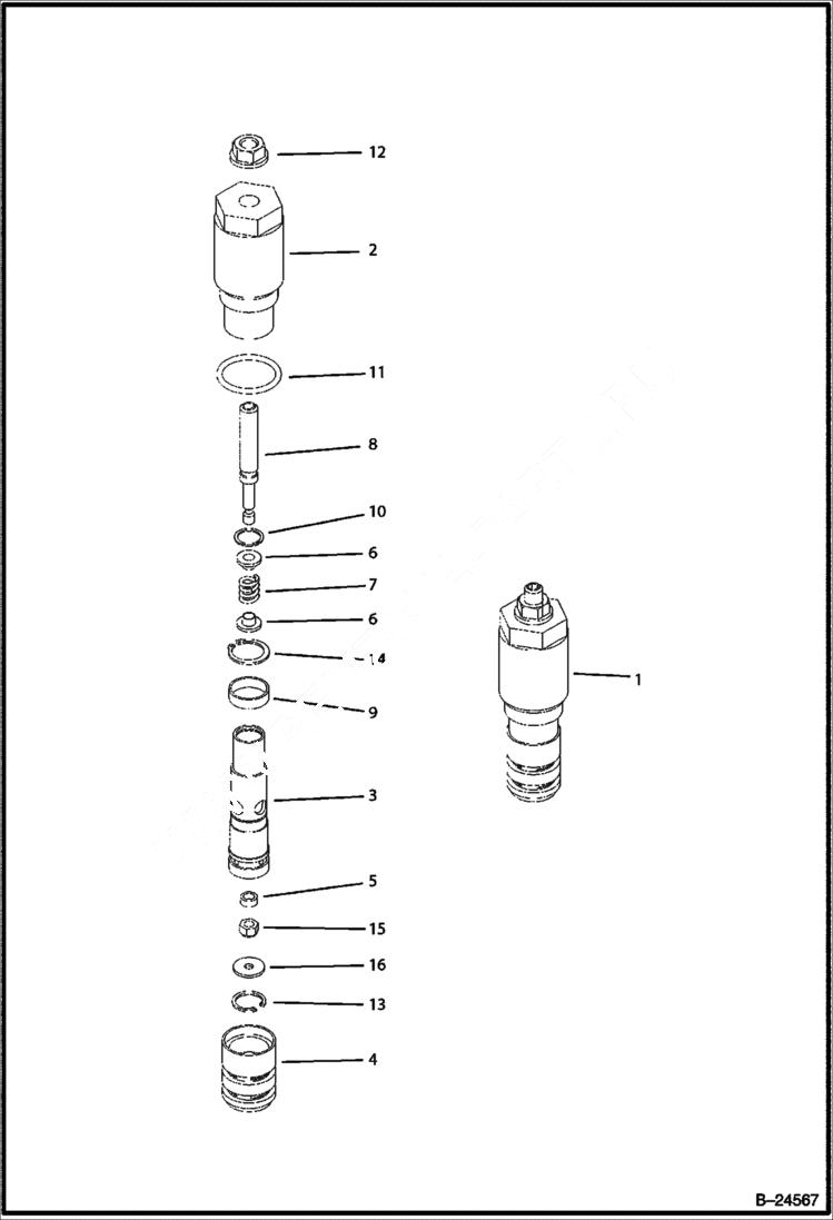 Схема запчастей Bobcat BL570 - HYDRAULIC CIRCUITRY Axial Pump HYDRAULIC SYSTEM