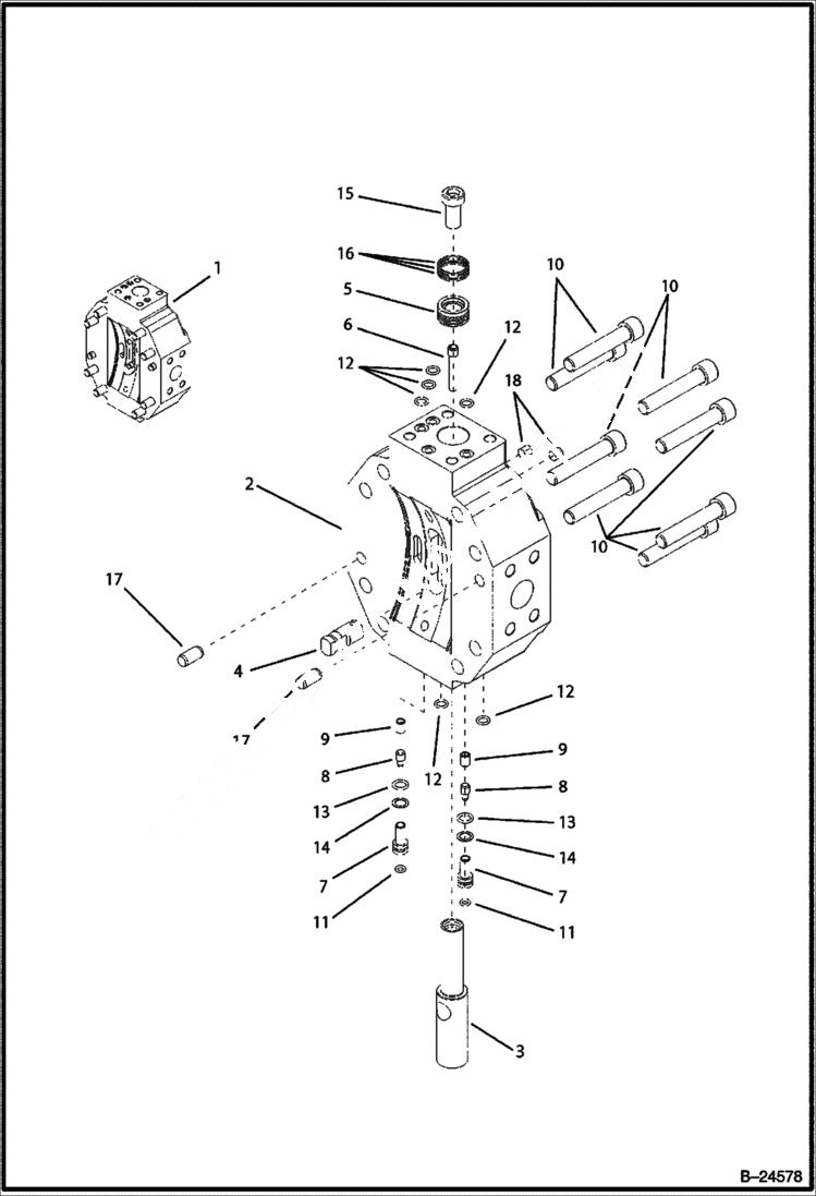 Схема запчастей Bobcat BL570 - HYDRAULIC CIRCUITRY Hydraulic Motor HYDRAULIC SYSTEM