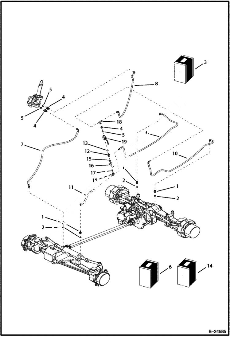 Схема запчастей Bobcat BL570 - HYDRAULIC CIRCUITRY Frame HYDRAULIC SYSTEM