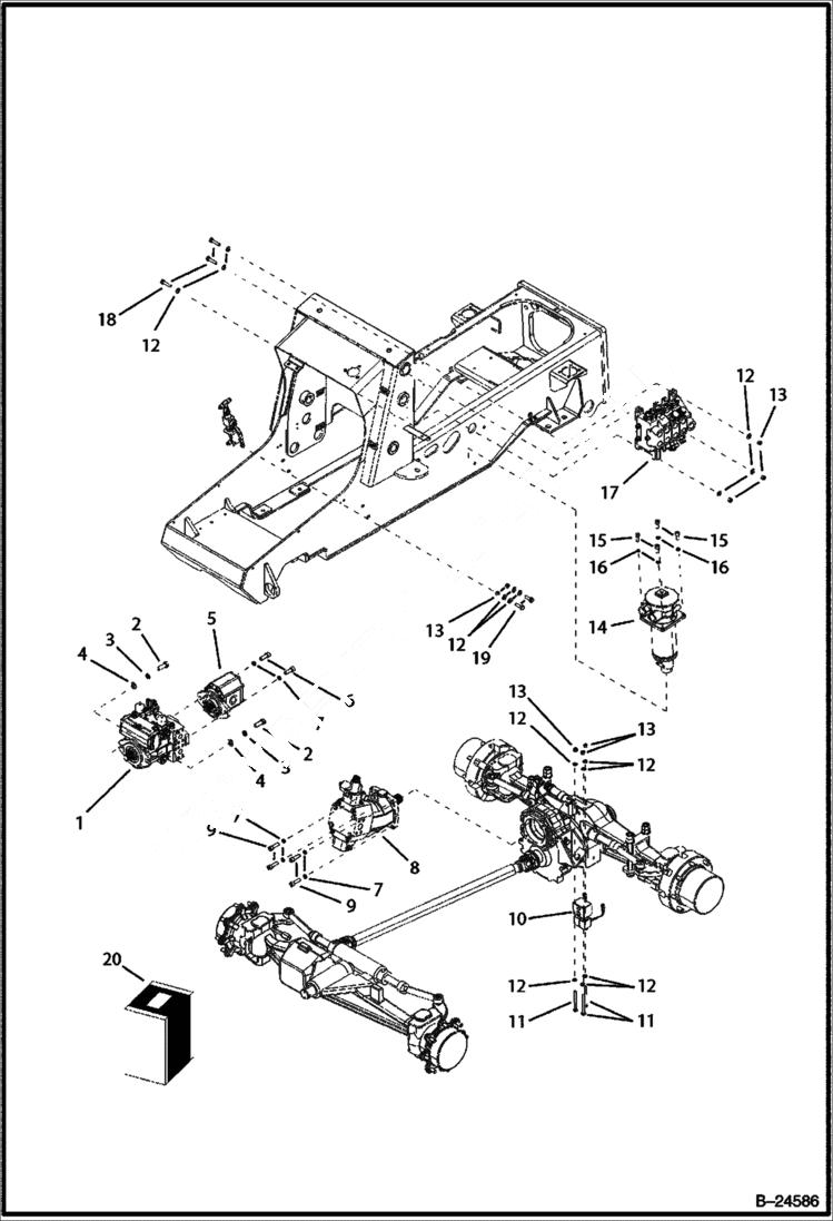 Схема запчастей Bobcat BL570 - HYDRAULIC CIRCUITRY Frame HYDRAULIC SYSTEM