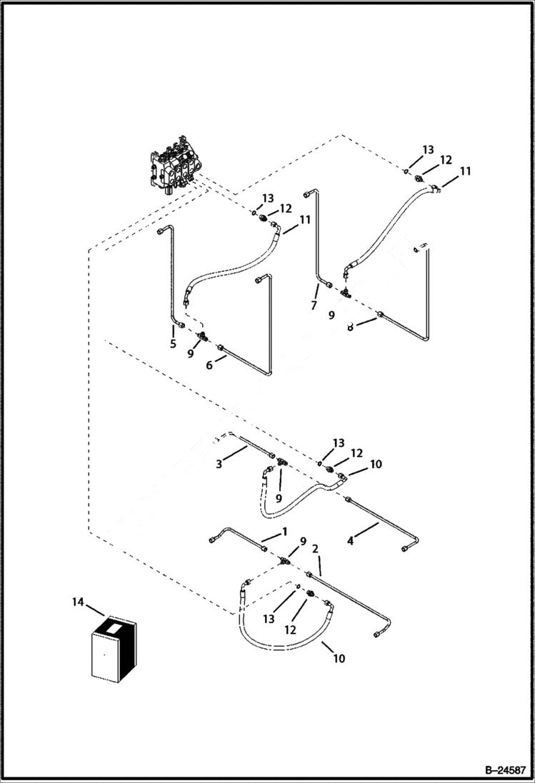 Схема запчастей Bobcat BL570 - HYDRAULIC CIRCUITRY Frame HYDRAULIC SYSTEM