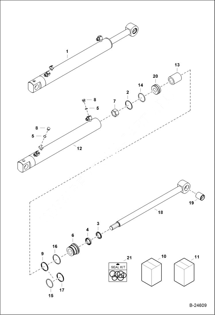 Схема запчастей Bobcat BL570 - TILT CYLINDER HYDRAULIC SYSTEM