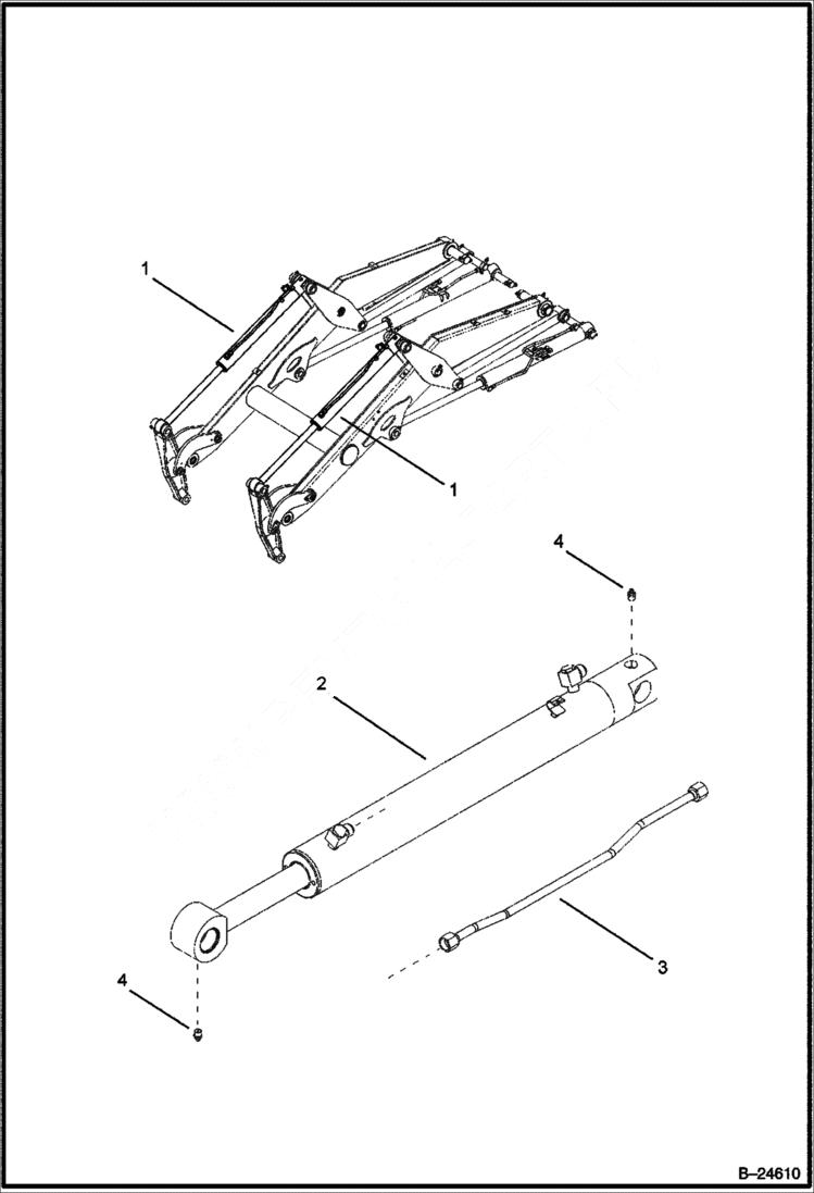 Схема запчастей Bobcat BL575 - TILT CYLINDER (LEFT & RIGHT) (BL570) 5706 11025 & Above (BL575) 5720 11007 & Above HYDRAULIC SYSTEM