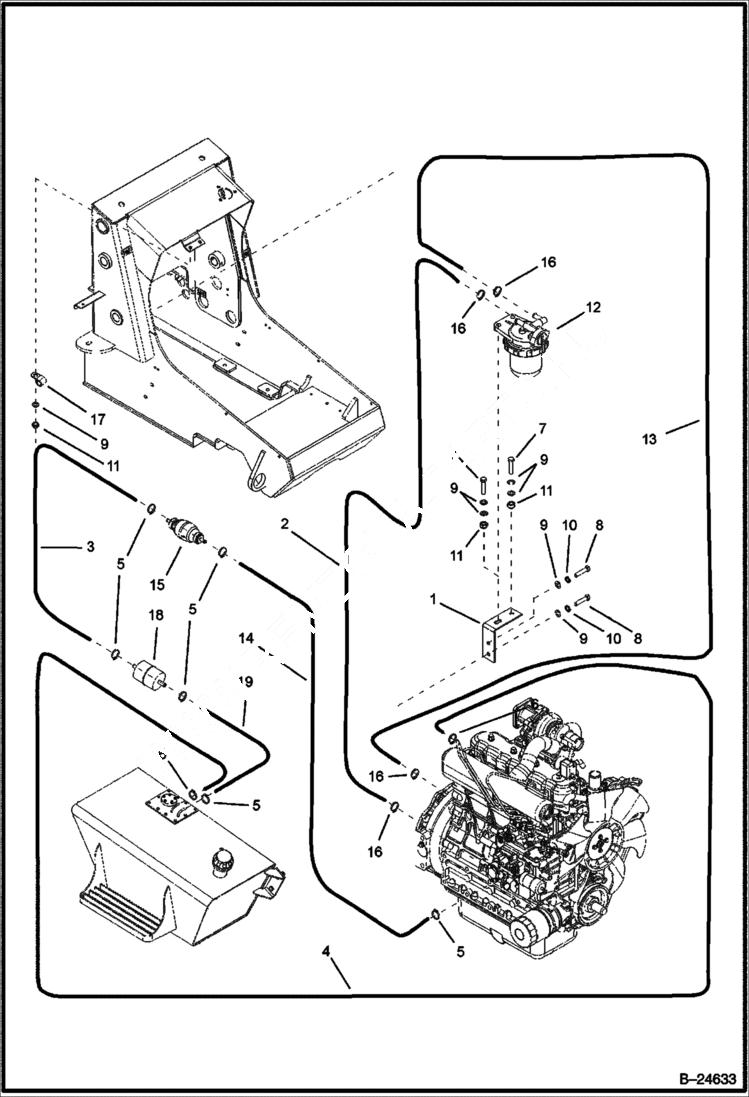 Схема запчастей Bobcat BL570 - FUEL ASSY POWER UNIT