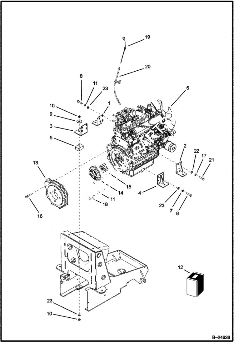 Схема запчастей Bobcat BL570 - ENGINE POWER UNIT
