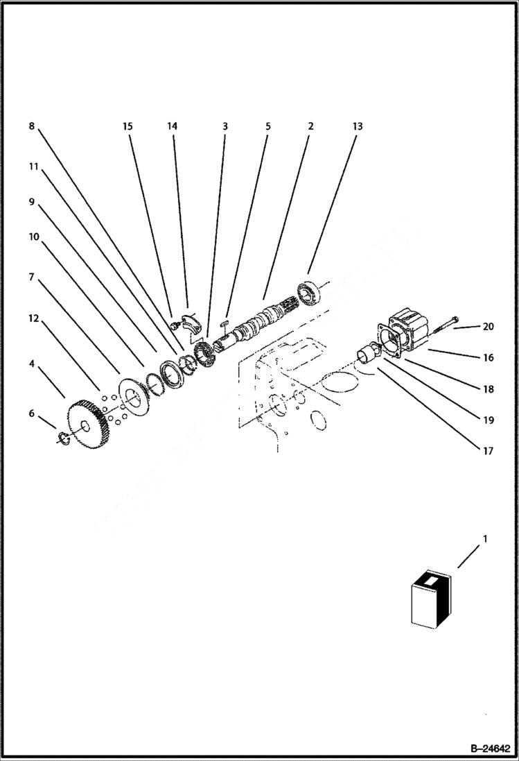 Схема запчастей Bobcat BL570 - FUEL CAMSHAFT & GOVERNOR CAMSHAFT POWER UNIT