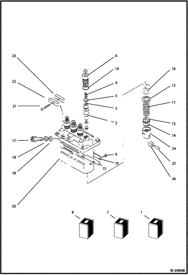 Схема запчастей Bobcat BL570 - INJECTION PUMP POWER UNIT