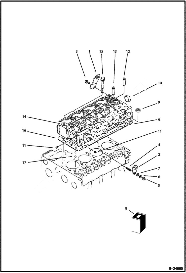 Схема запчастей Bobcat BL570 - CYLINDER HEAD POWER UNIT