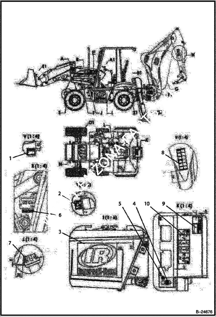 Схема запчастей Bobcat BL570 - DECALS POWER UNIT