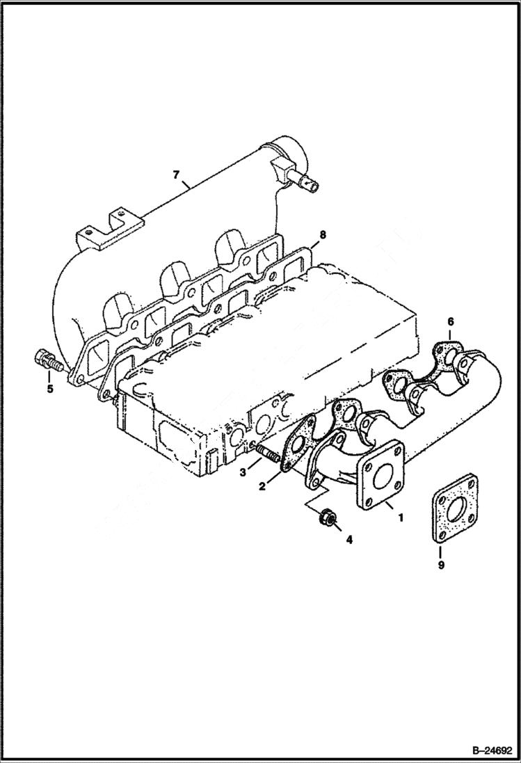 Схема запчастей Bobcat Articulated Loaders - MANIFOLDS (Kubota - V1903 2EB - Tier II Replacement) REPLACEMENT ENGINE