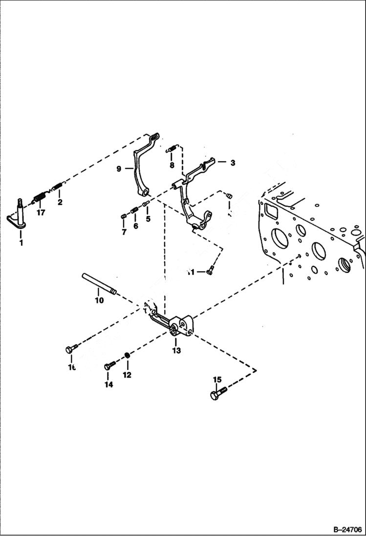 Схема запчастей Bobcat S-Series - GOVERNOR (Kubota - V2203 2EB - Tier II Replacement) REPLACEMENT ENGINE
