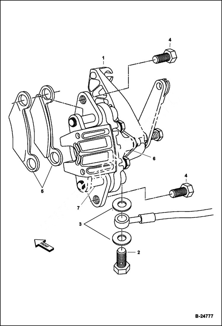 Схема запчастей Bobcat 2300 - REAR BRAKE ASSEMBLY CHASSIS