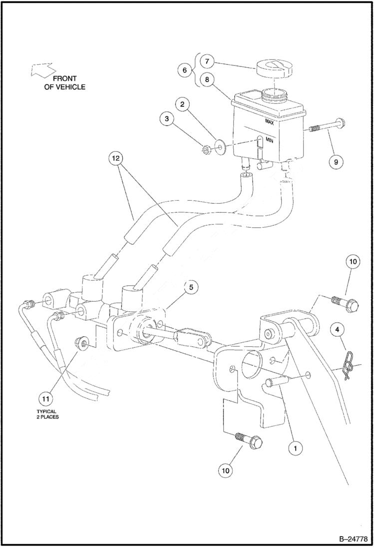 Схема запчастей Bobcat 2200 - MASTER CYLINDER CHASSIS