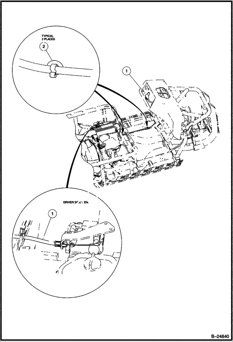 Схема запчастей Bobcat 2200 - CHOKE CABLE Gasoline POWER UNIT