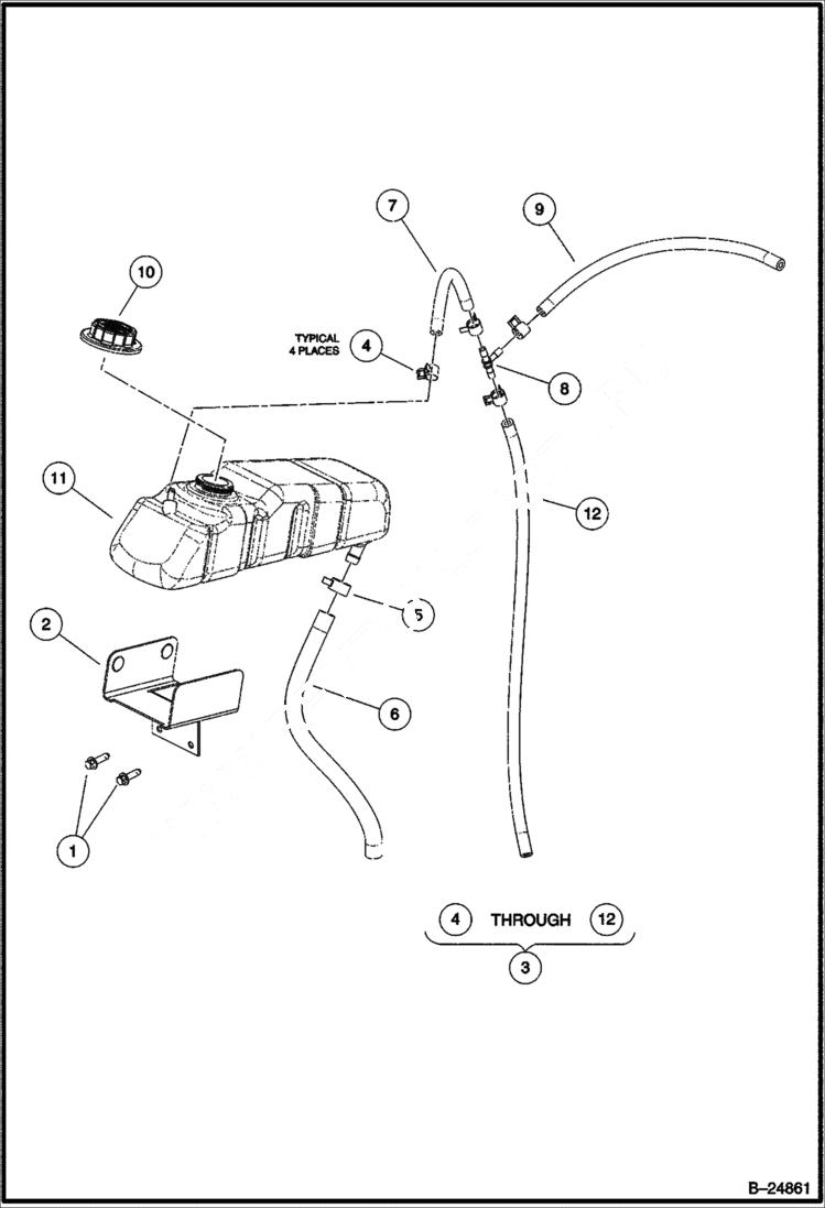 Схема запчастей Bobcat 2200 - COOLANT EXPANSION Diesel POWER UNIT
