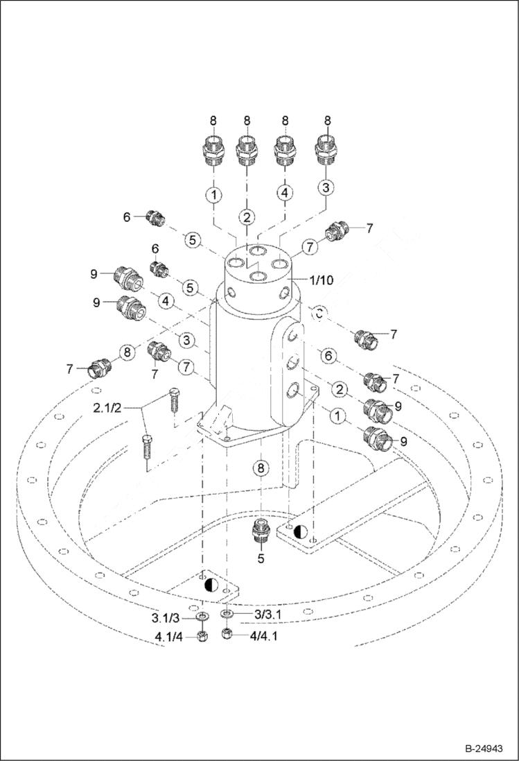 Схема запчастей Bobcat 442 - ROTARY TRANSFER HYDRAULIC SYSTEM